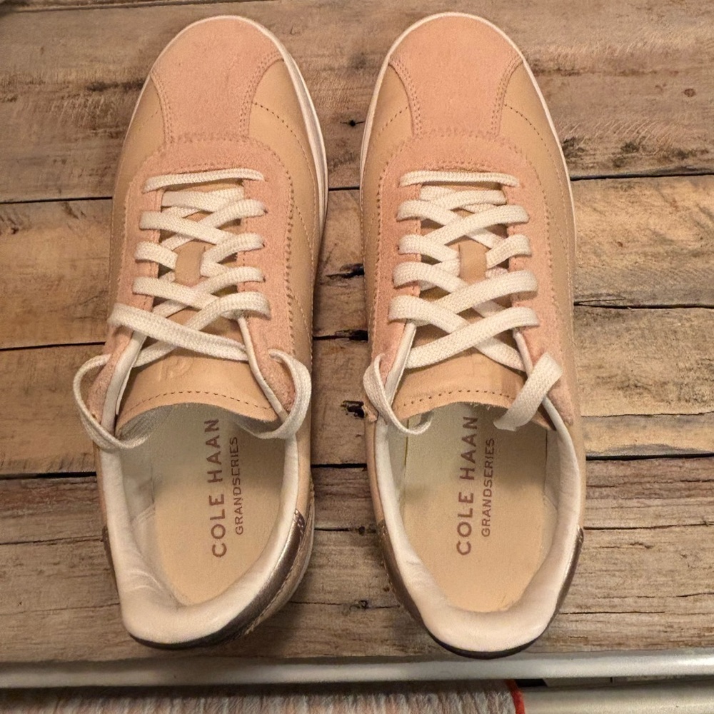 Cole Haan Light Pink Leather Tennis Shoes